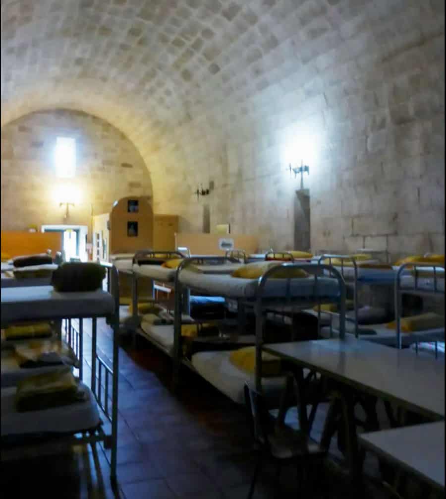 old style albergue with many beds in one large room