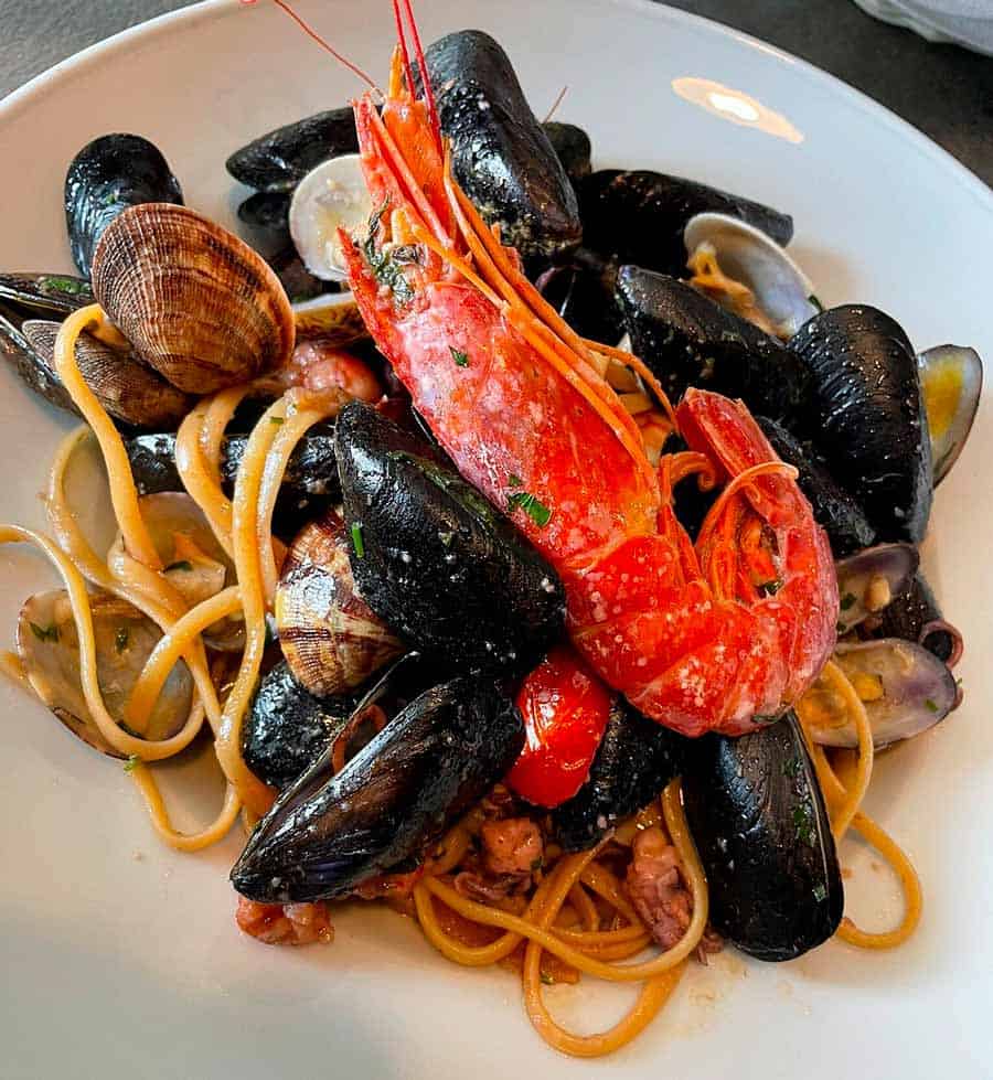 seafood pasta at Harbour by Johann on malta