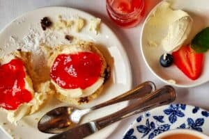 strawberry jam, irish cream and scones, washed down with a cup of tea at Makree Castle in Sligo