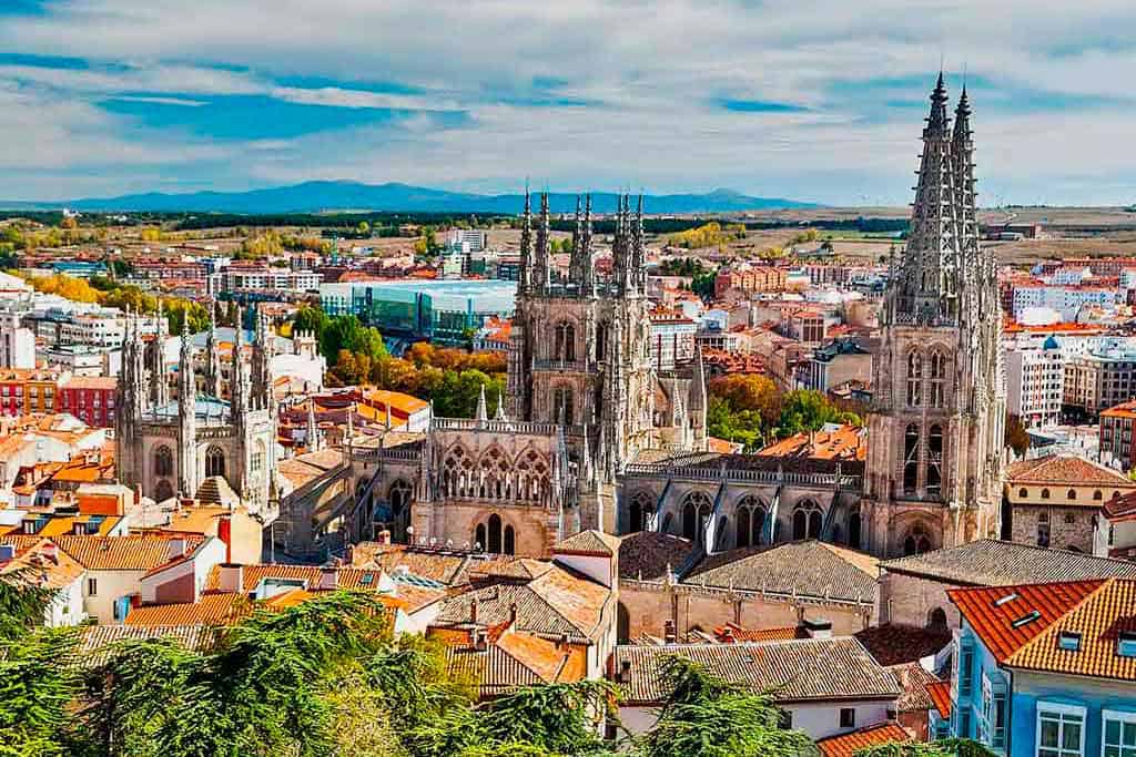 popular view of burgos historical centre from the view point beside the castle