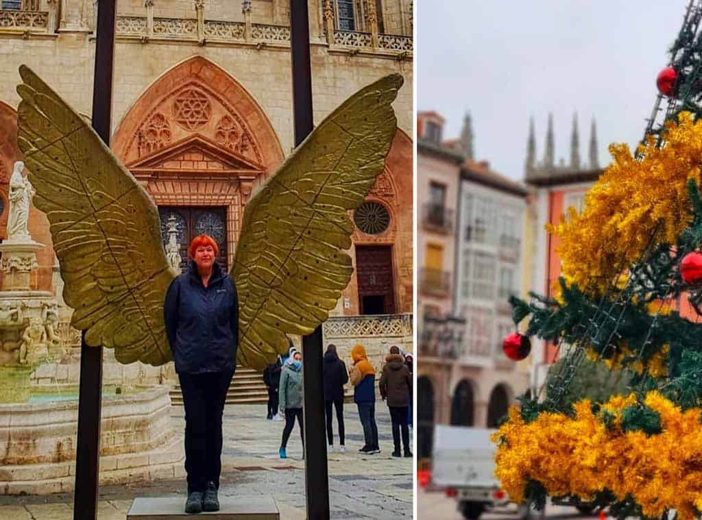 colleen in Burgos in December enjoying the christmas decorations and festivities