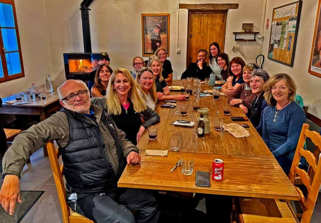 pilgrim dinner at Borda on the Camino Frances