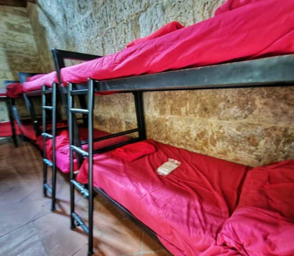 bunk beds at San Antón at Puente Fitero