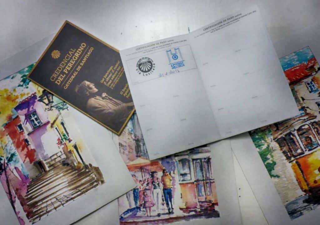 Colleen's Camino Portuguese credential, with my first sello from Lisbon Cathedral