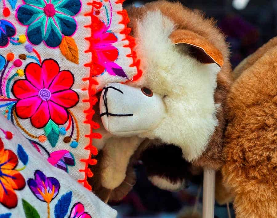 colourful souvenirs in downtown Lima