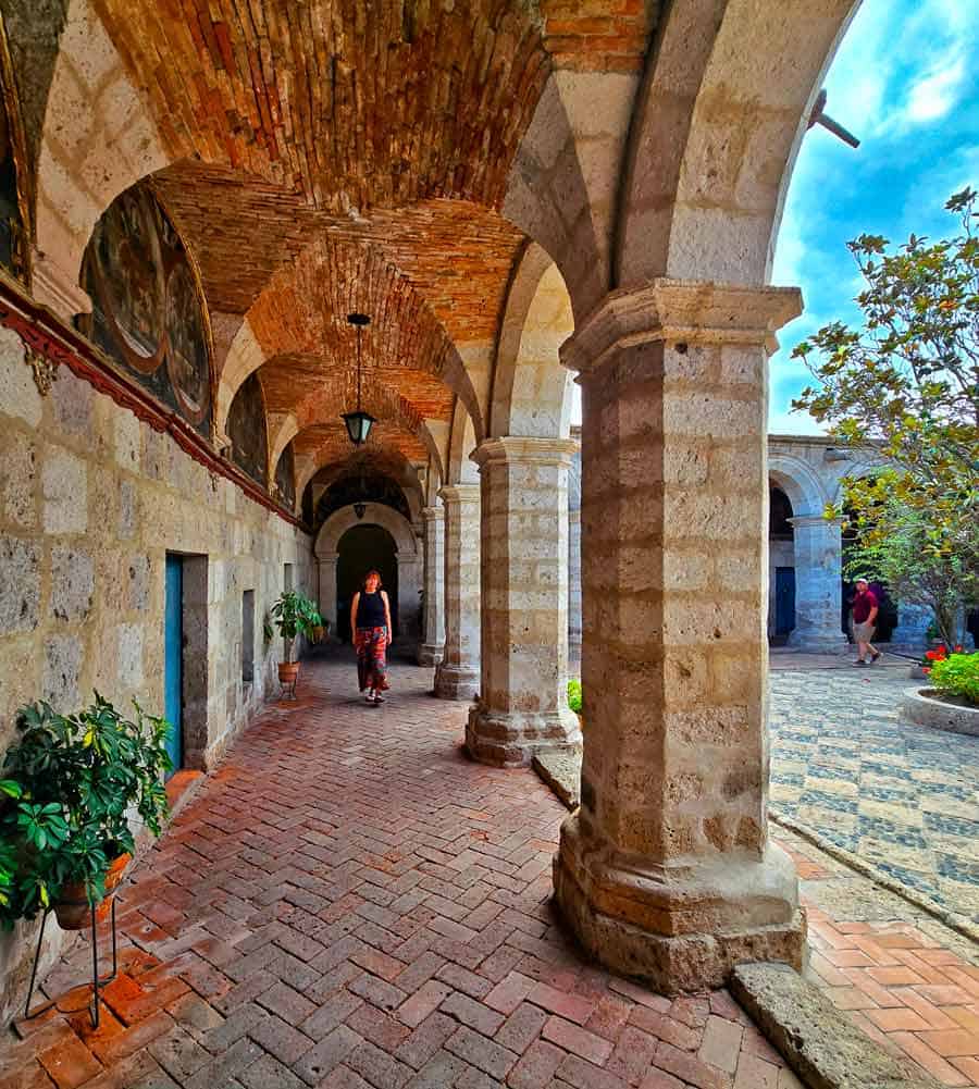 colleen walking through Santa Catalina convent in arequipa