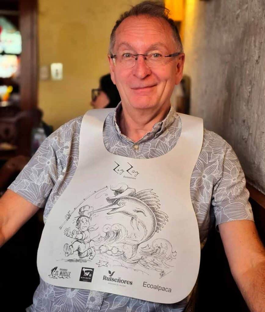 Gerry waiting for his lunch at Zig Zag