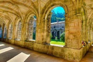 the cloister at the monastery of Armenteira on the Spiritual Variant