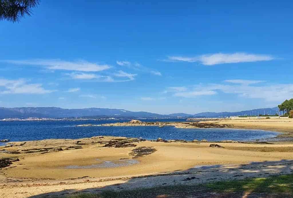 the beach beside the camino trail