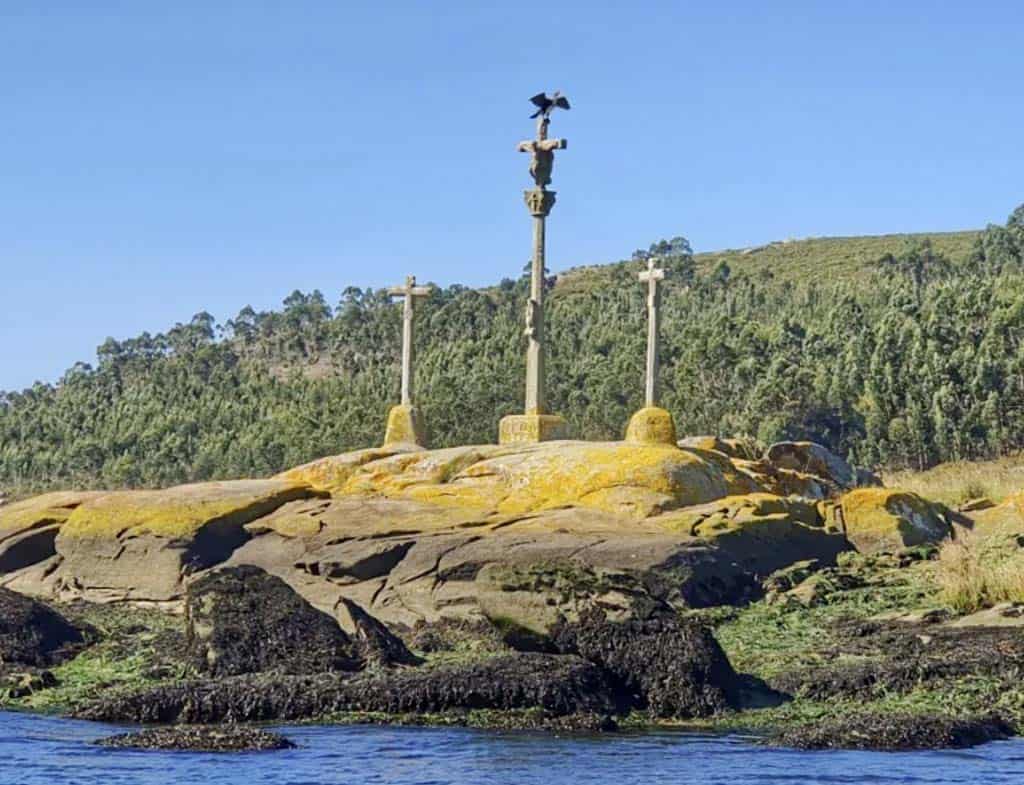 three crosses seen from the boat journey on the Spiritual Variant