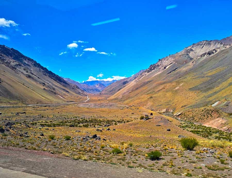 bus ride from Mendoza to Santiago with views of Aconcagua Provincial park